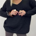 maglione con scollo a v over week